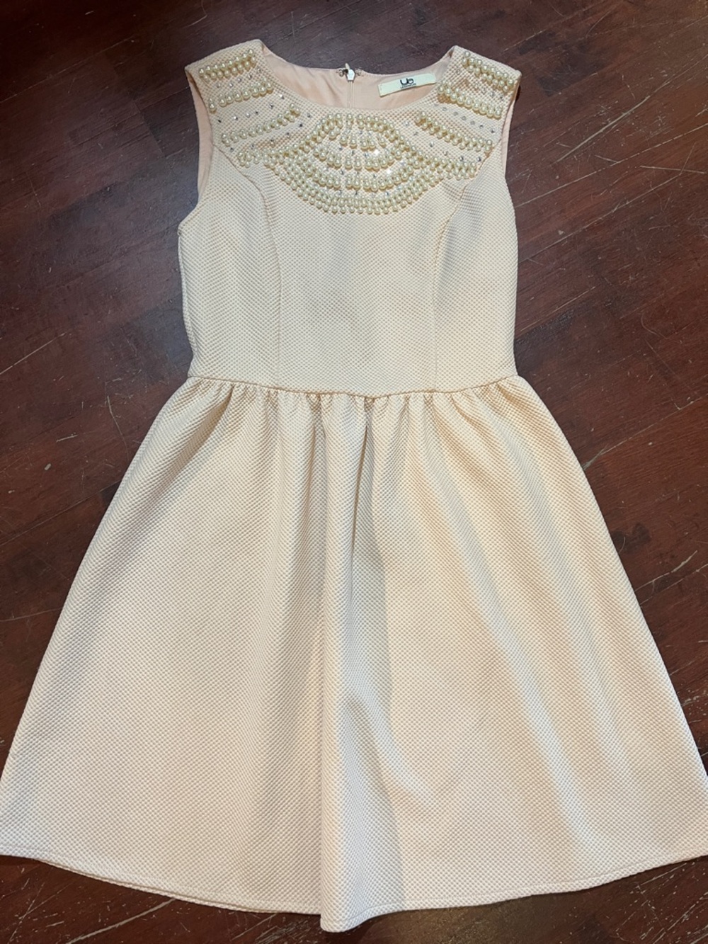 🌻3/$15🌻 Ya Los Angeles Blush Peach Beaded Neckline A-line Dress
